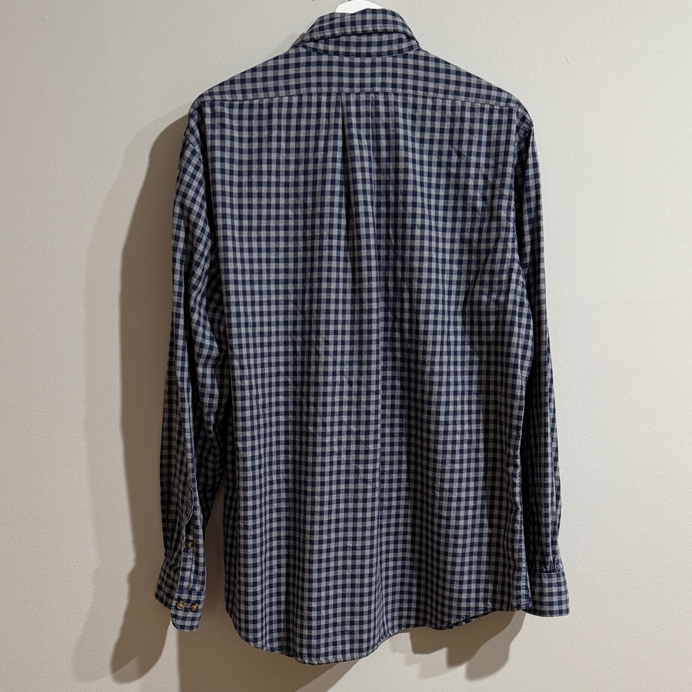 Brooks Brothers Men Large Navy/Gray Square Single Pocket Button Down Shirt Soft - Picture 5 of 11